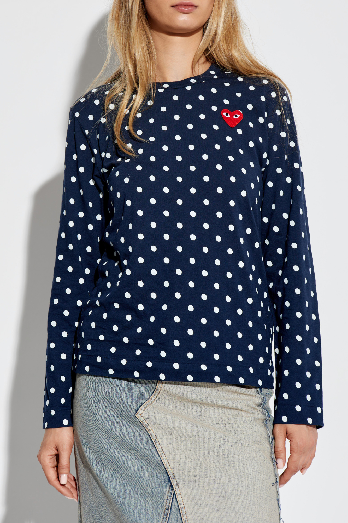 Navy blue Polka Dot Pattern Top Comme des Garcons Play Vitkac GB